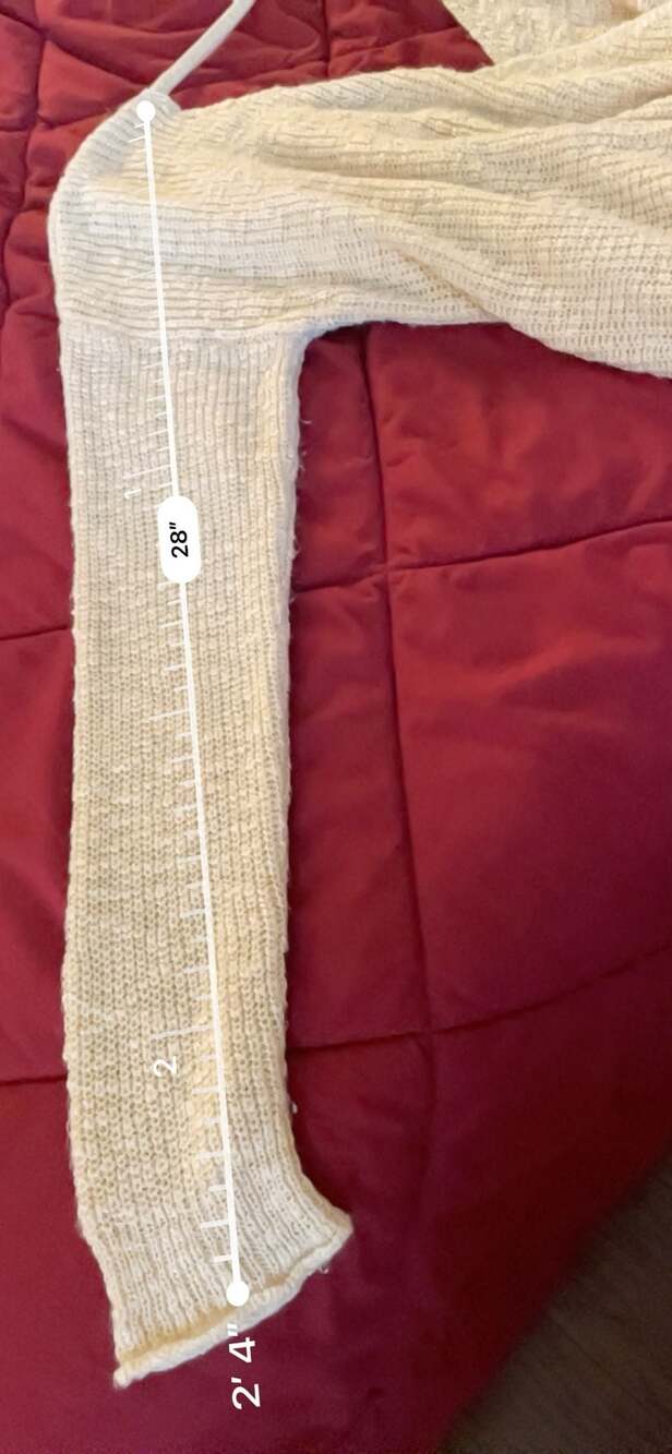 Miou Muse Beige Knit Long Sleeve Wrap Sweater - Picture 7 of 7
